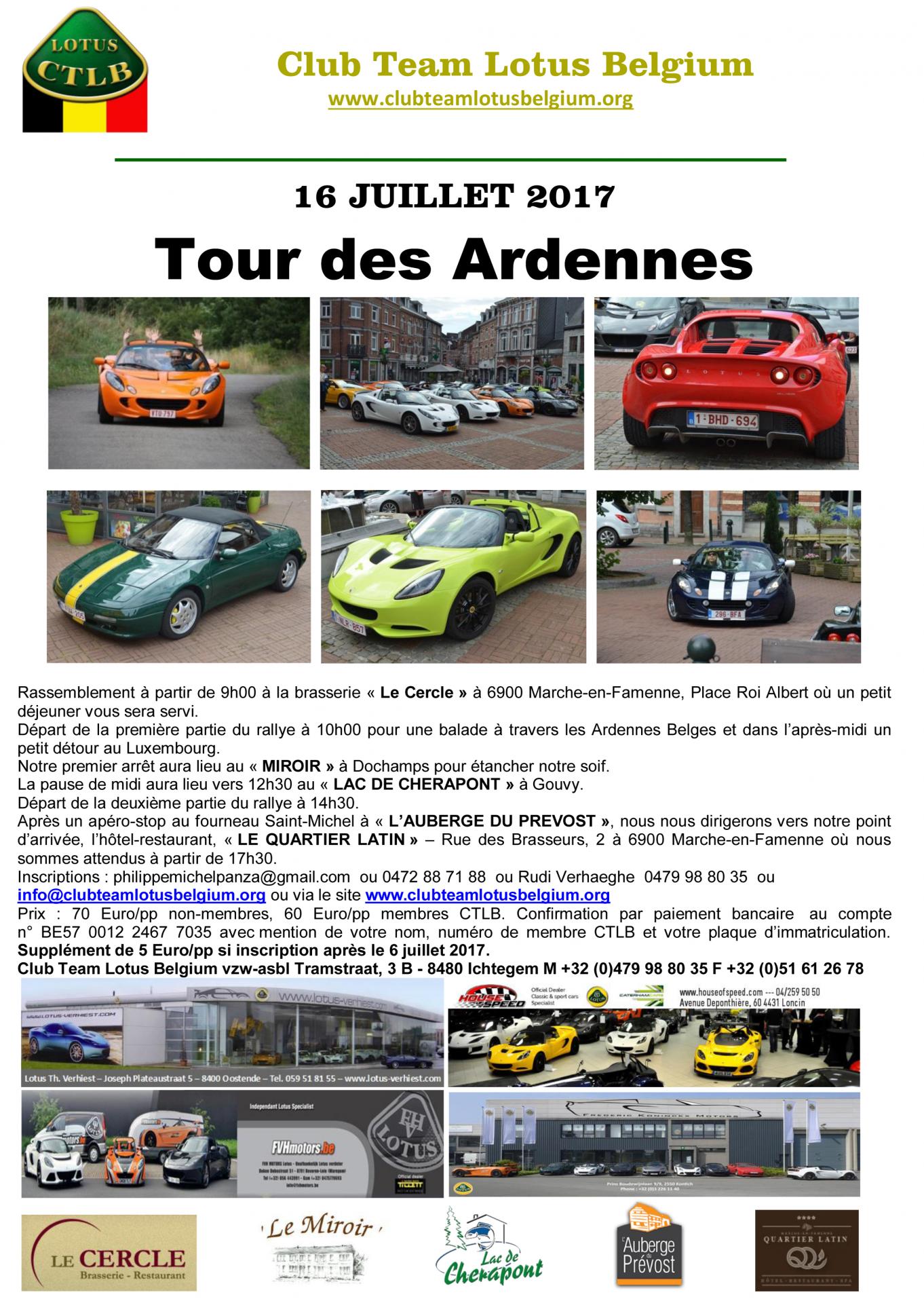 Invitation tour des ardennes 2017