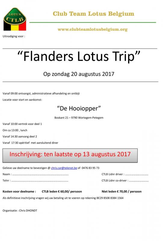 Uitnodiging flanders trip