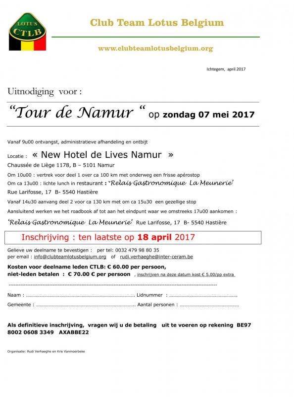 Uitnodiging tour de namur 2017 2