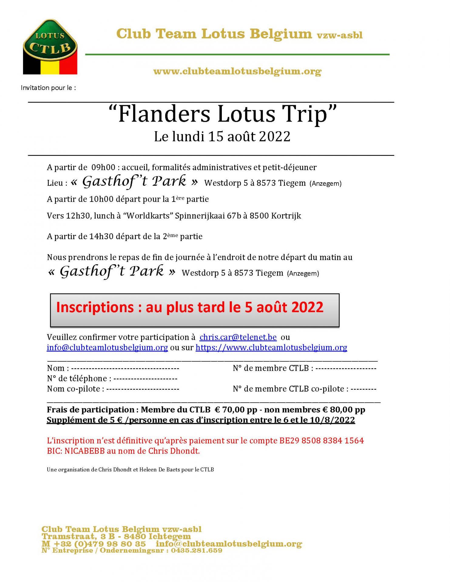 Invitation flanders lotus trip 2022