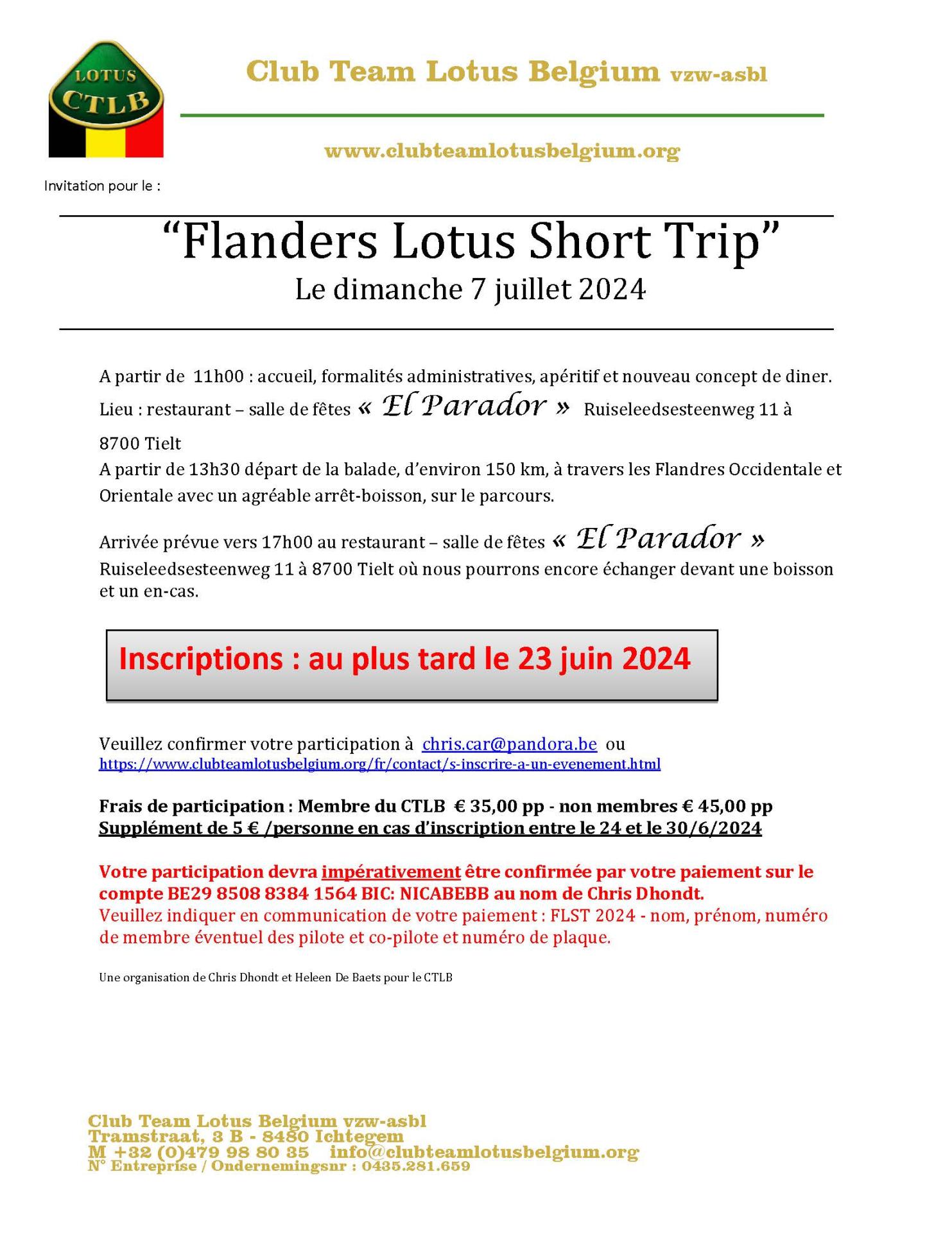 Invitation flanders lotus trip 2024
