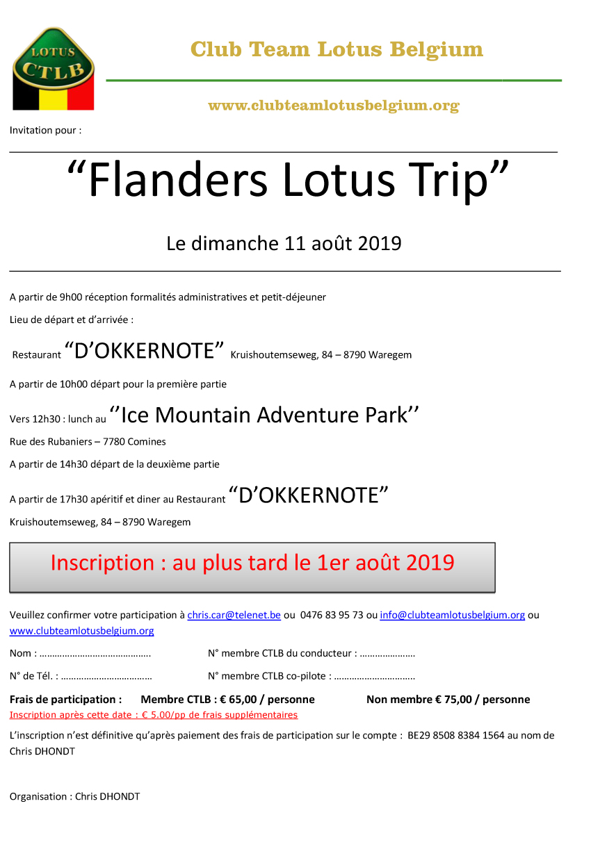 Invitation flanders trip 2