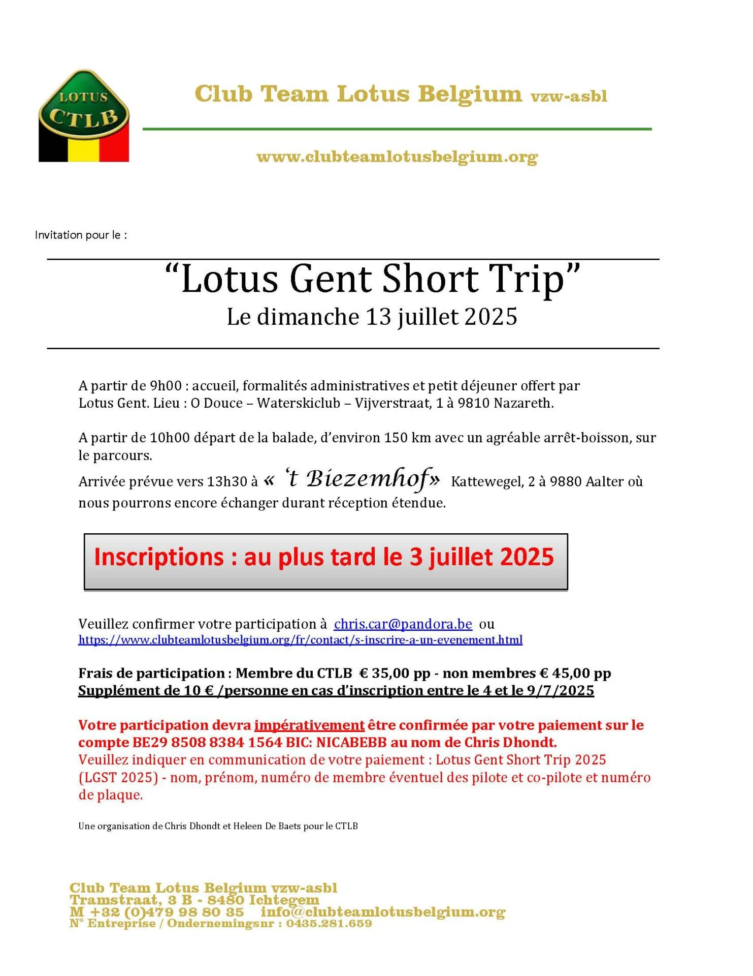 Invitation lotus gent short trip 2025