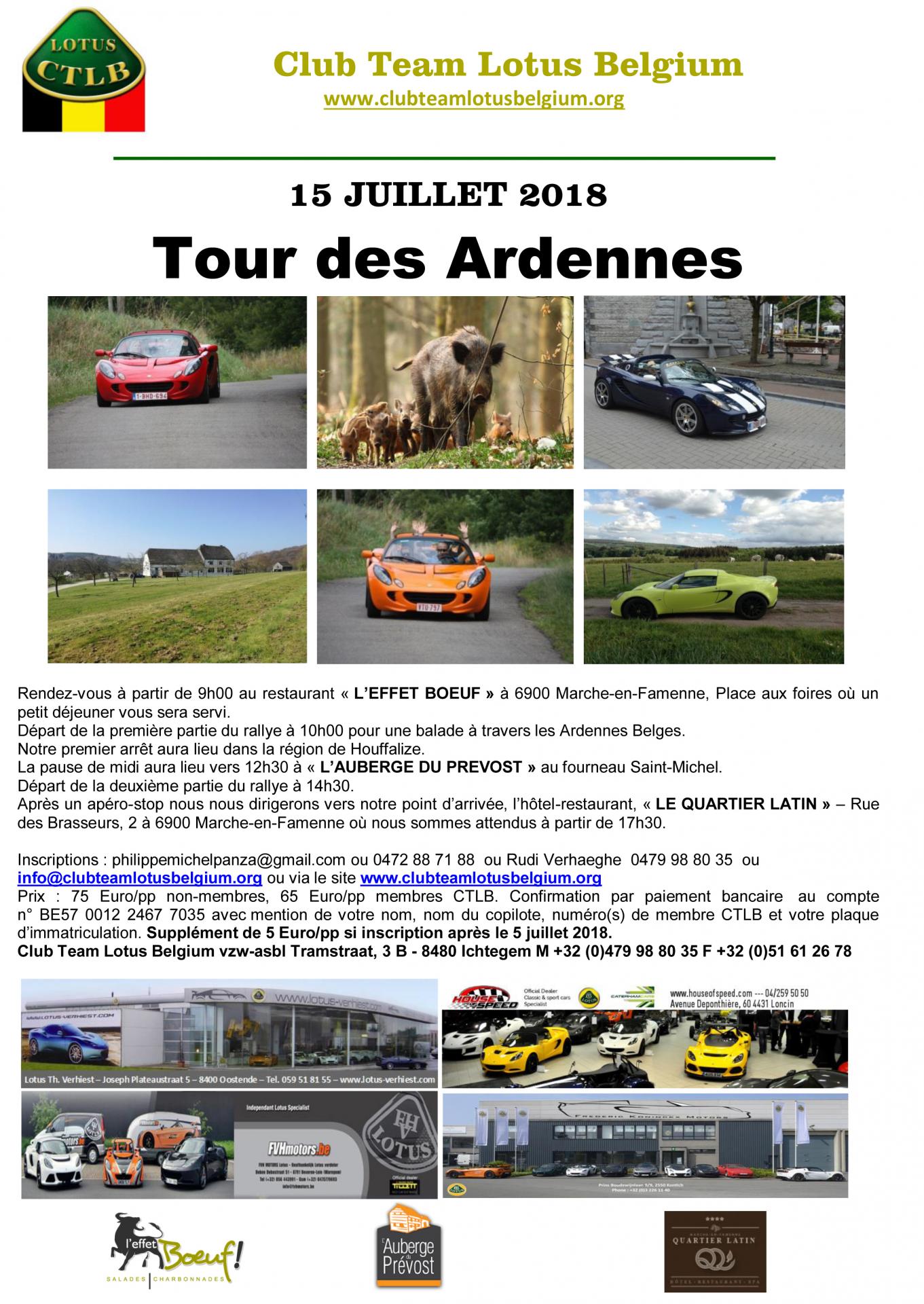 Invitation tour des ardennes 2018