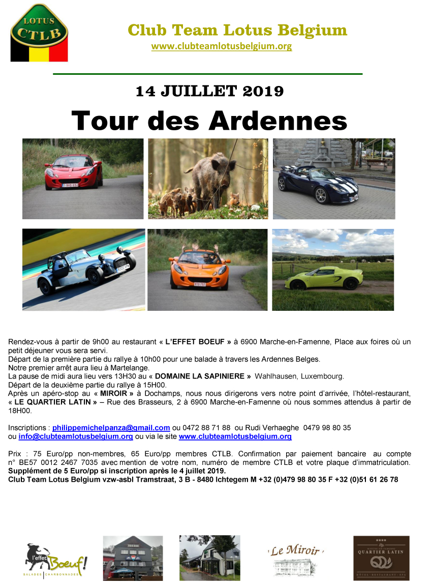 Invitation tour des ardennes 2019