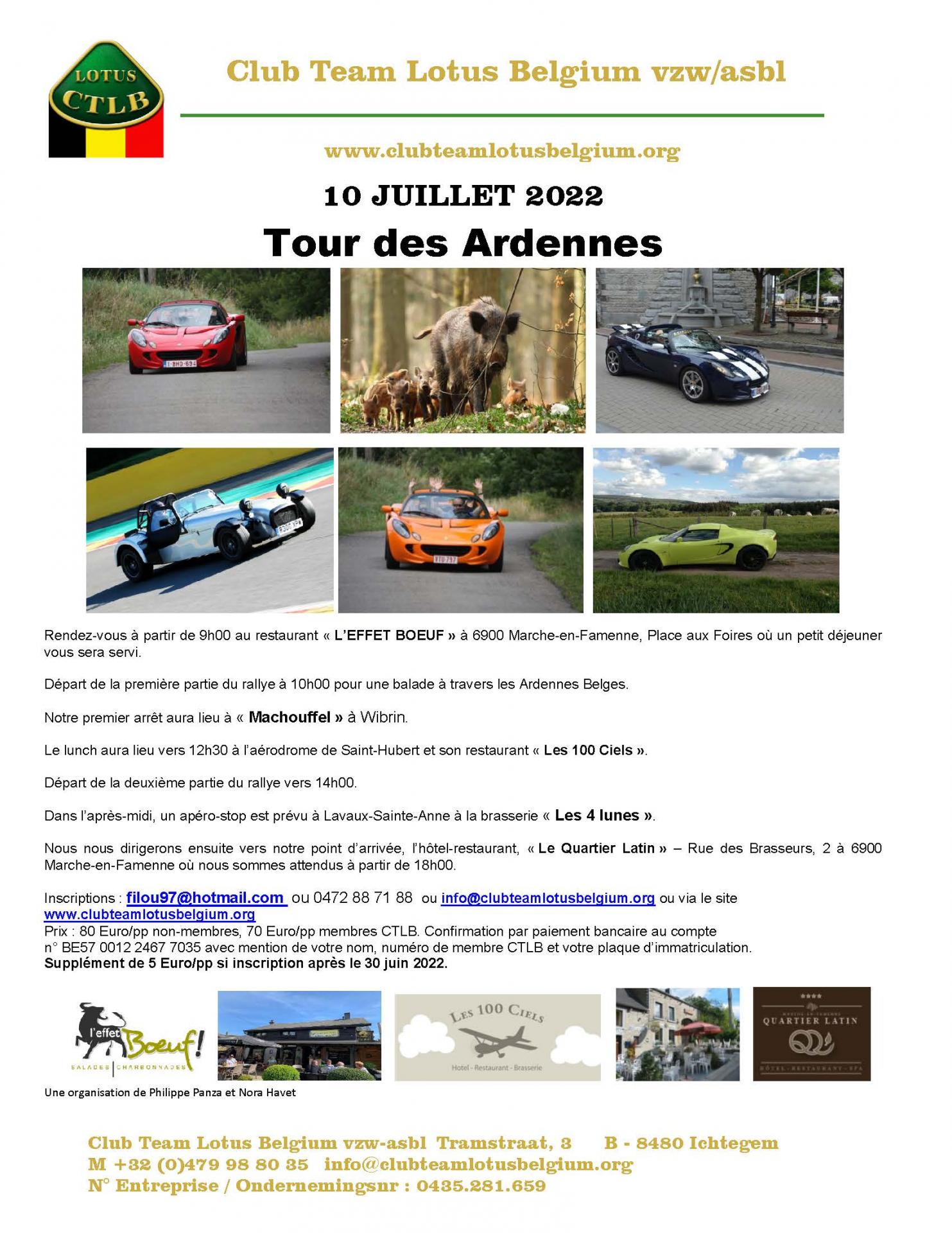 Invitation tour des ardennes 2022