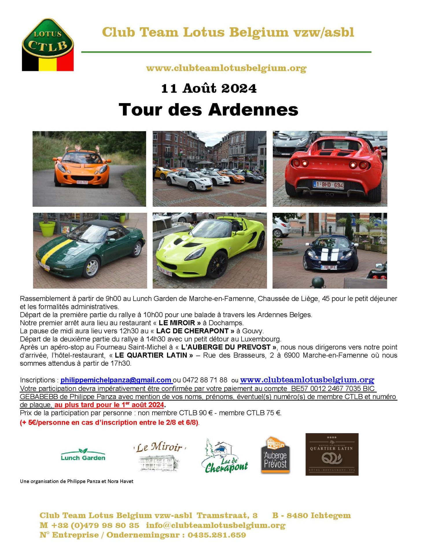 Invitation tour des ardennes