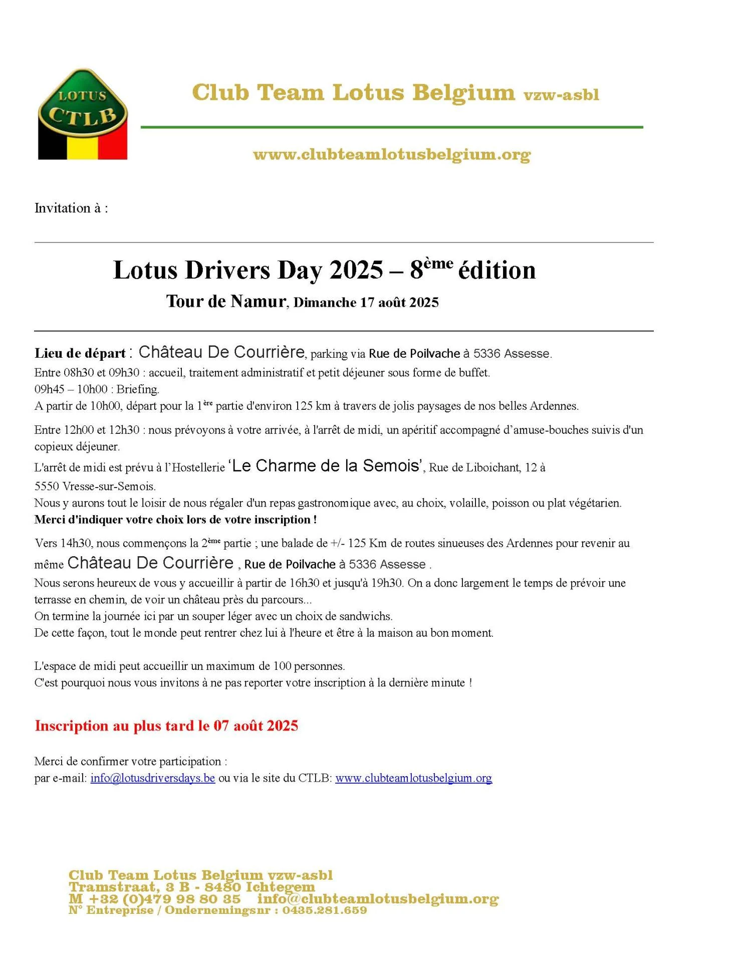 Ldd8 tour de namur 2025 invitation page 1