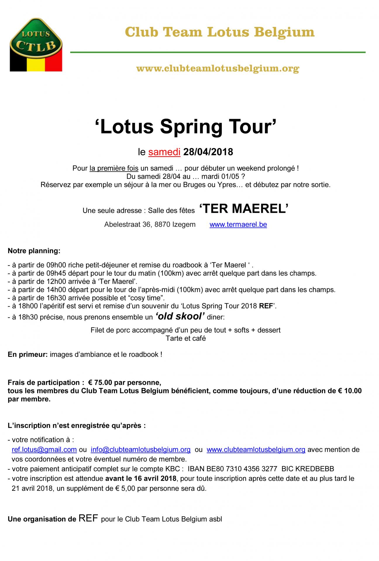 Lotus spring tour 2018 invitation