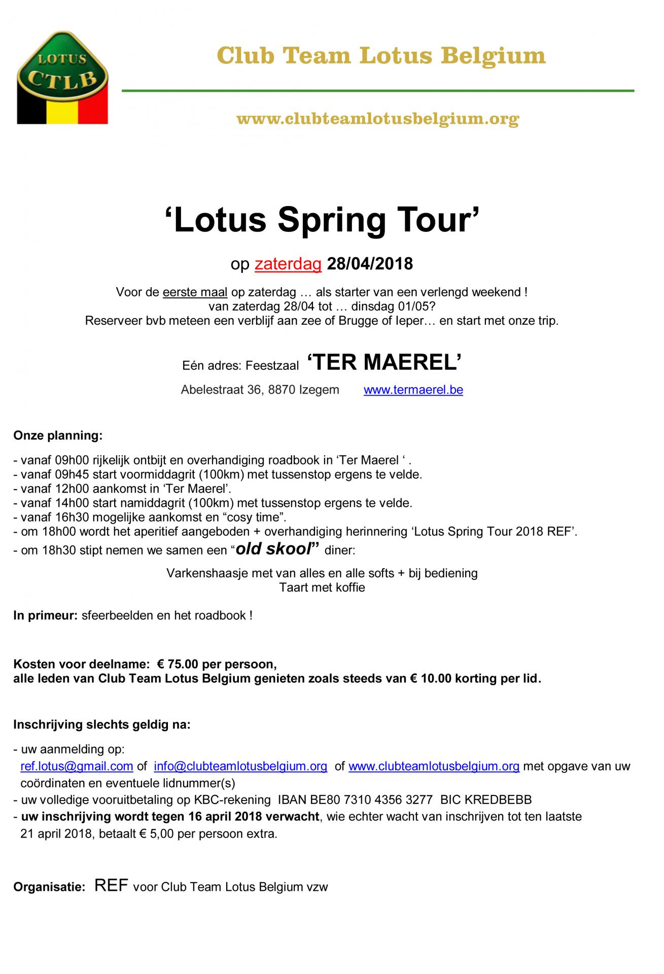 Lotus spring tour 2018 uitnodiging