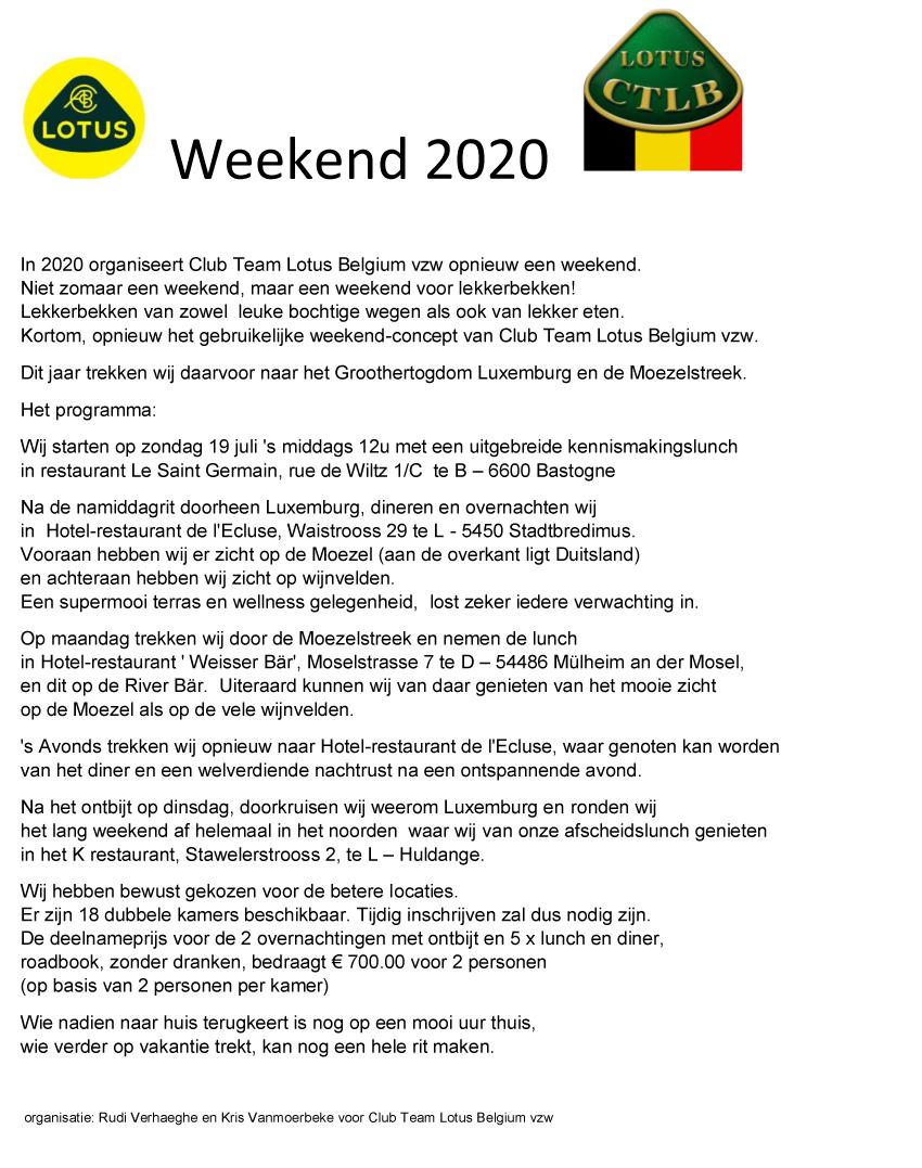 Programma weekend