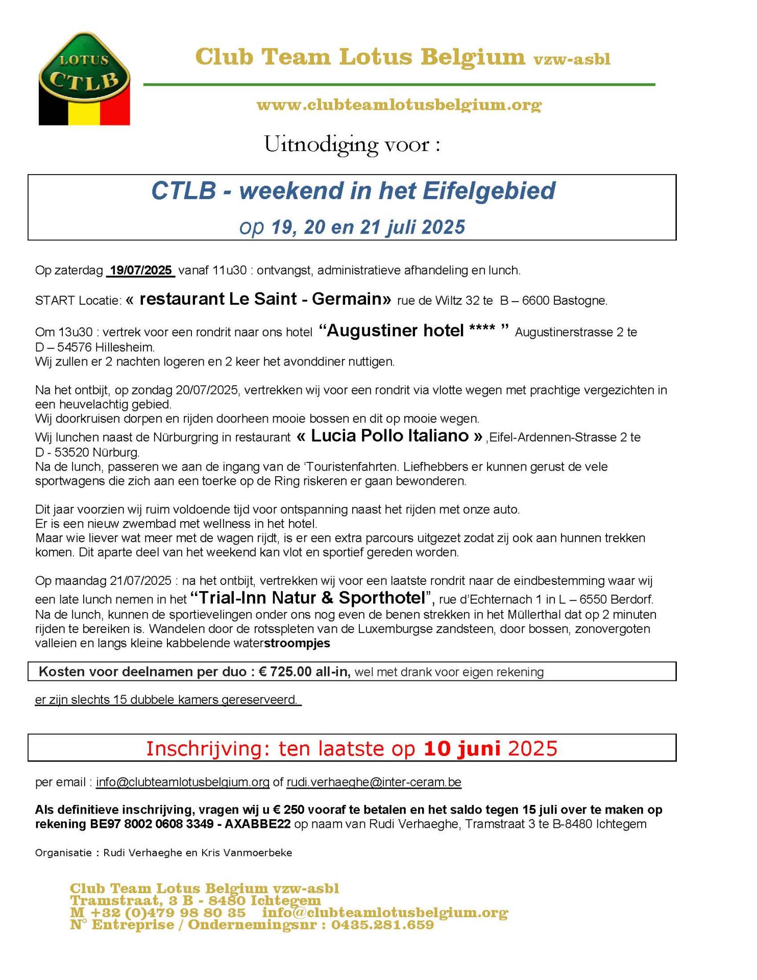 Uitnodiging ctlb weekend 2025