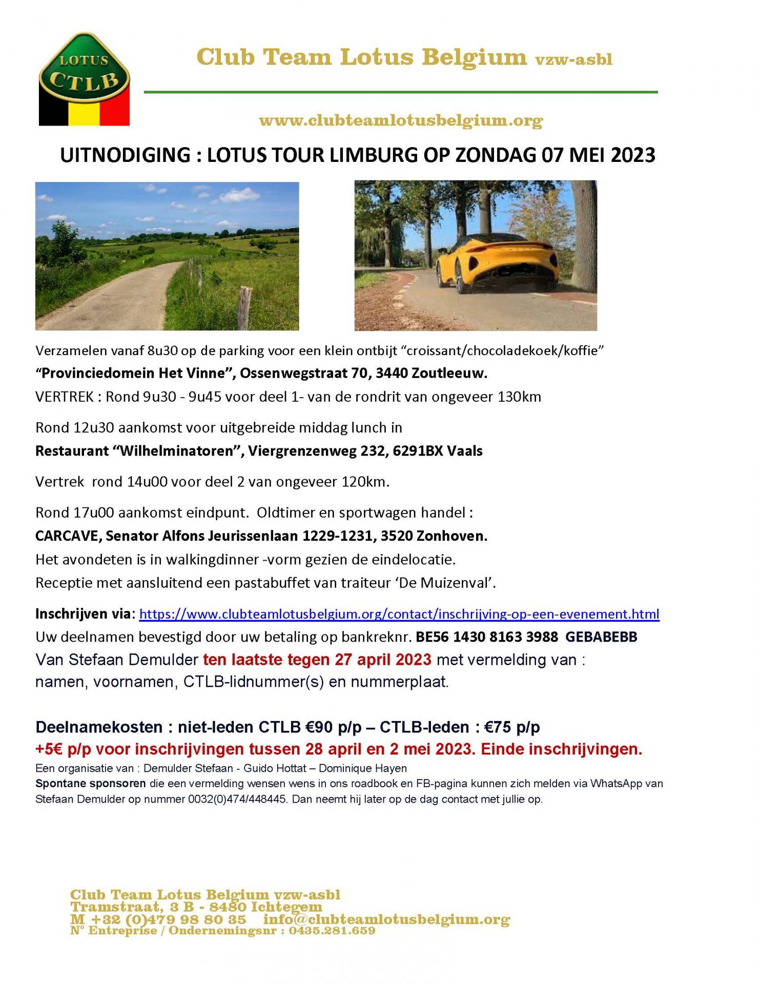 Uitnodiging limburg tour 2024