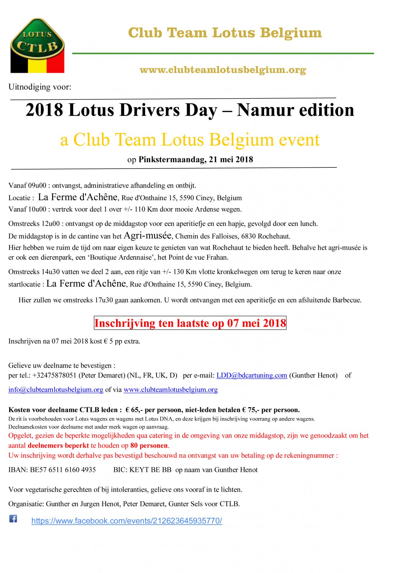 Uitnodiging lotus drivers day