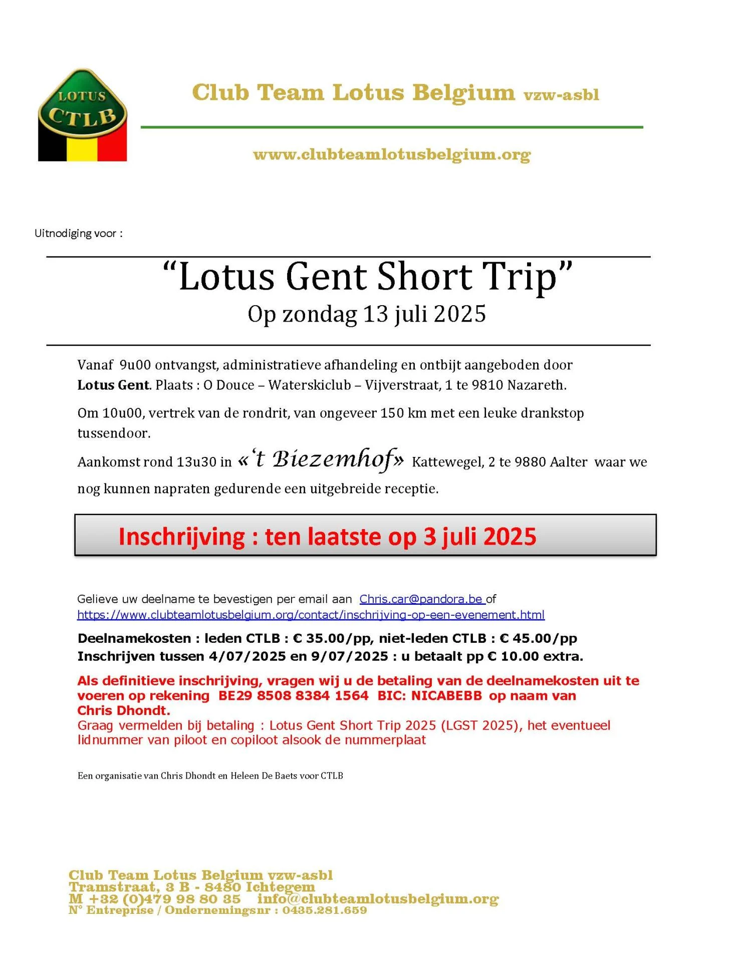 Uitnodiging lotus gent short trip 2025