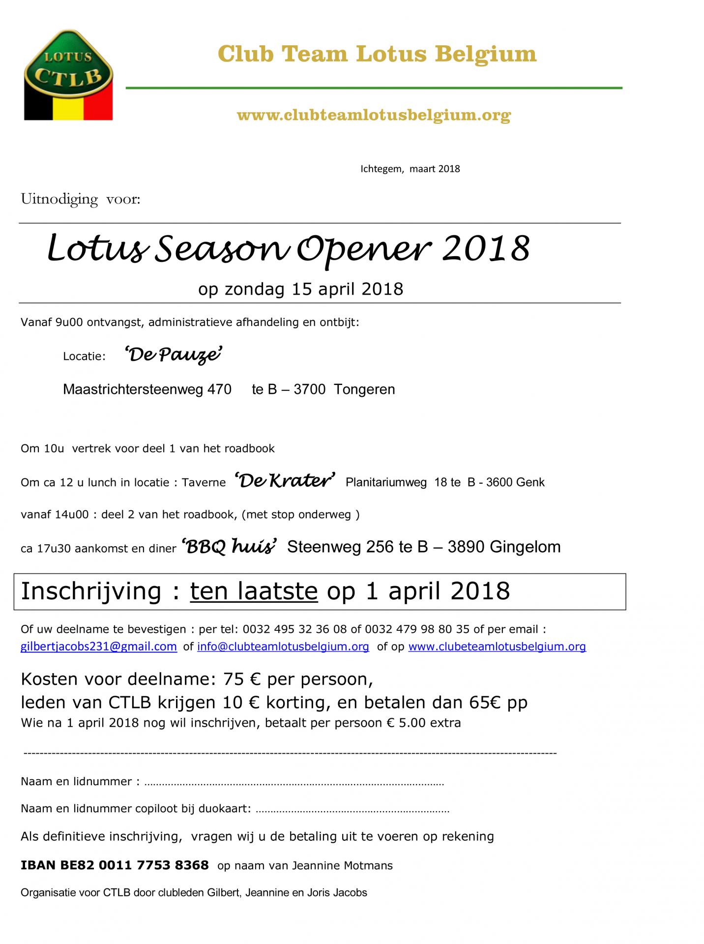 Uitnodiging lotus season opener
