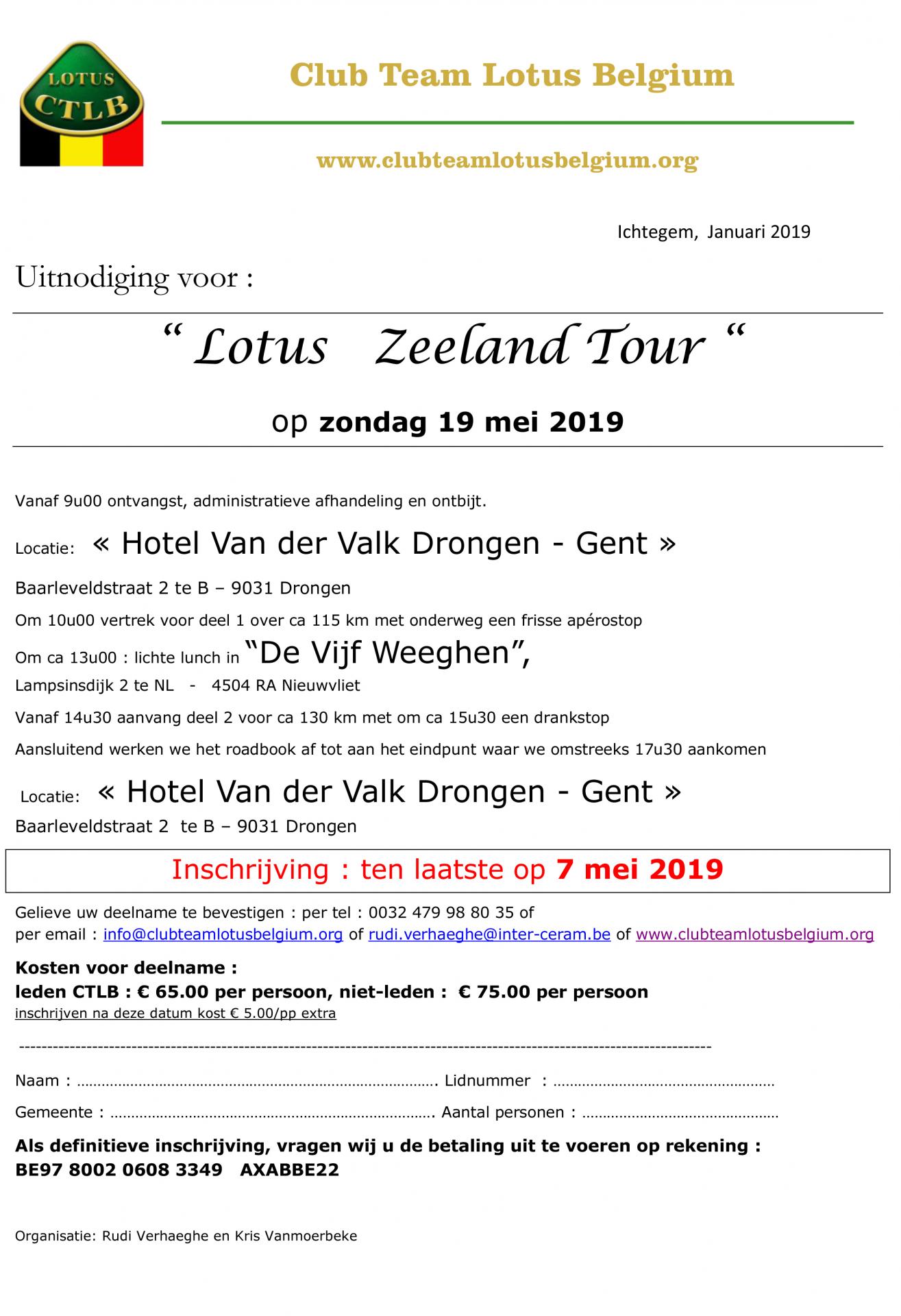 Uitnodiging lotus zeeland tour